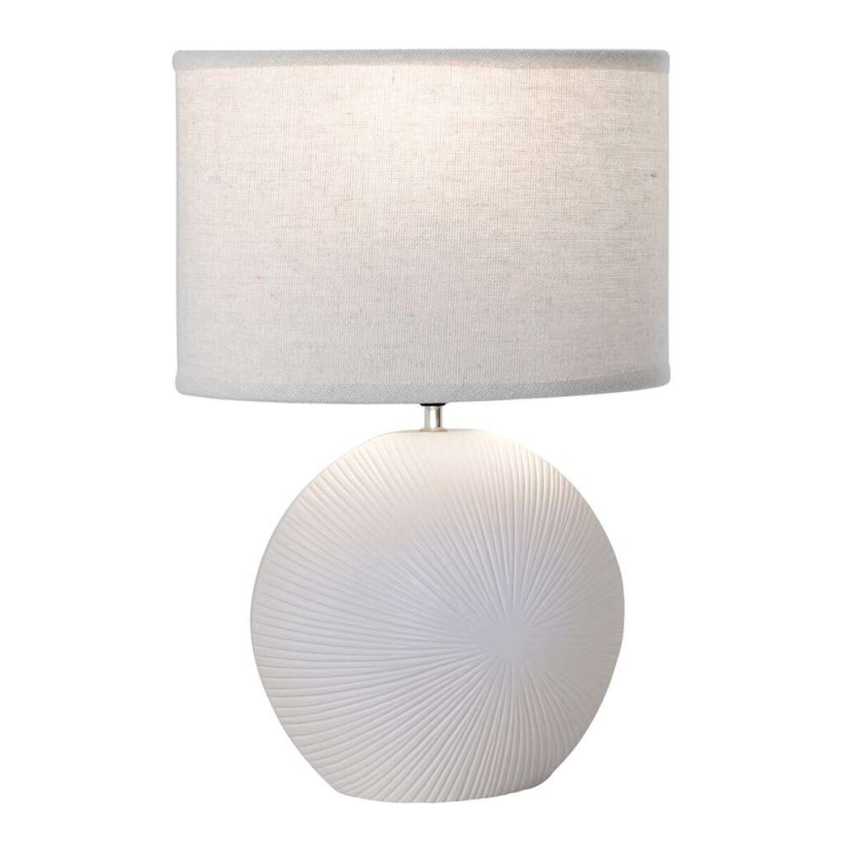 Lampara De Mesa Ceramica 37X19X54Cm - Lineas Blanco 