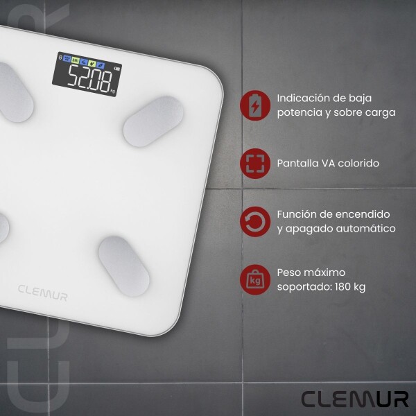 Balanza De Baño Inteligente App Bascula Monitor Medicion Conexion Digital 180 Kg Imback Color Blanco Balanza De Baño Inteligente App Bascula Monitor Medicion Conexion Digital 180 Kg Imback Color Blanco