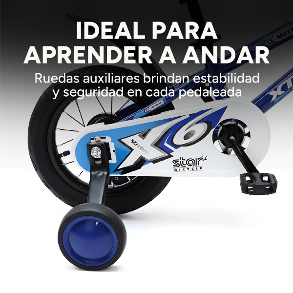 Bicicleta Infantil Yjtong Rod 12 Canasto Parrilla Rueditas Azul 1