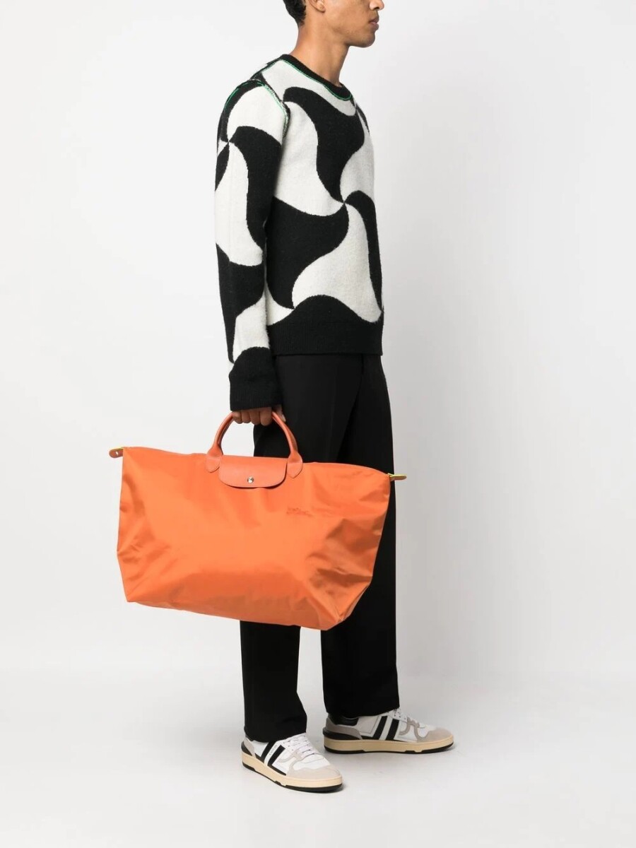 Longchamp -Bolso de viaje Longchamp plegable con cierre y asa corta, Le pliage - Naranja 