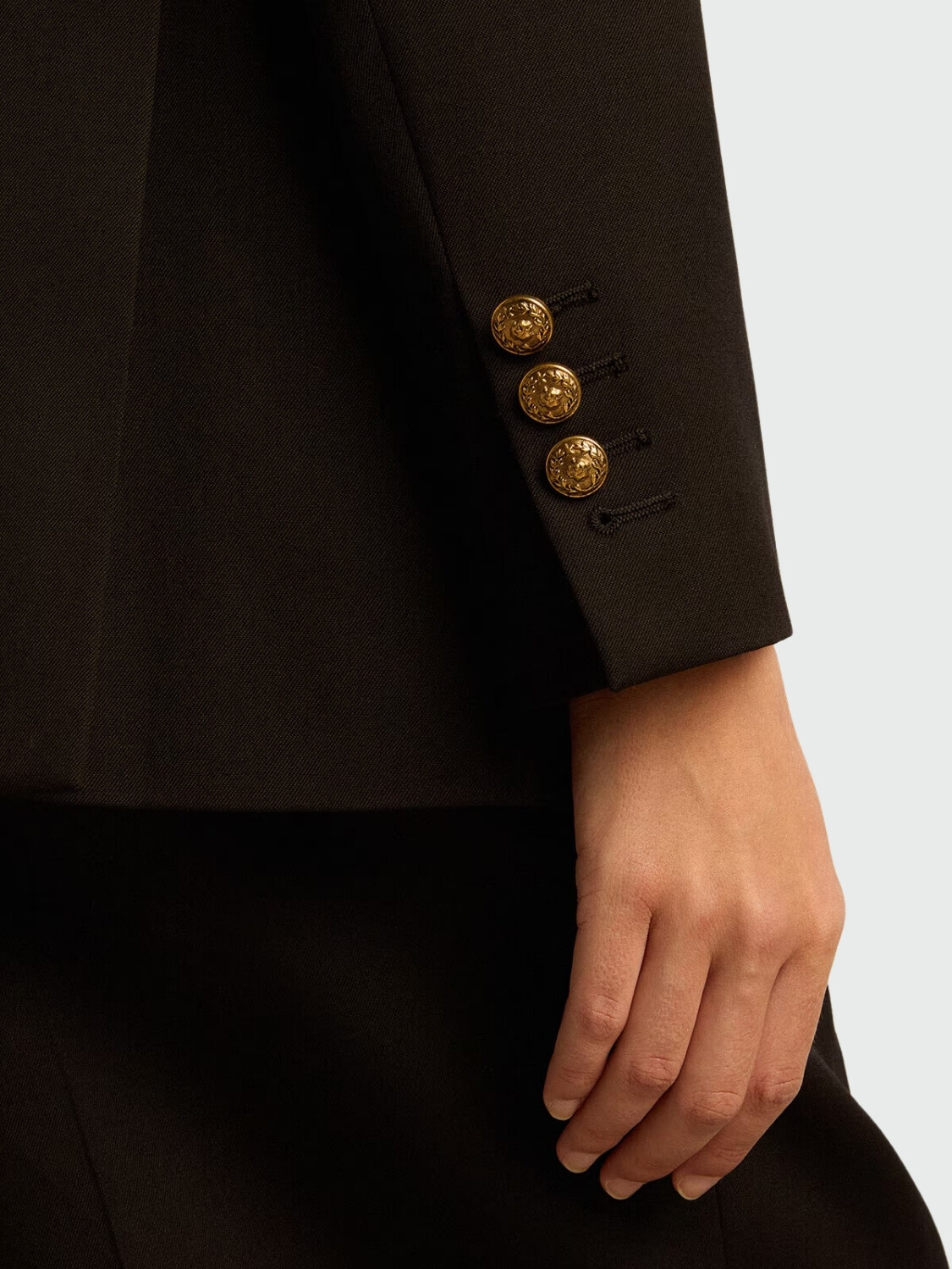 Golden Goose- Blazer cruzado de lana virgen con botones Negro