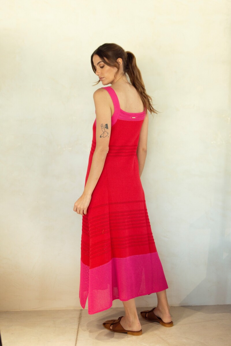 VESTIDO LAVANDA SS24 Rojo Y Fucsi