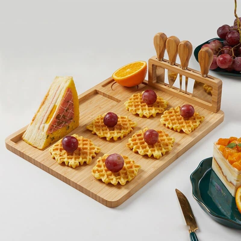 Tabla picadas madera bambú y kit cuchillos Tabla picadas madera bambú y kit cuchillos