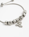 Pulseras Flexibles Metal Pulsera Flexible Dijes - Plateado Rodio