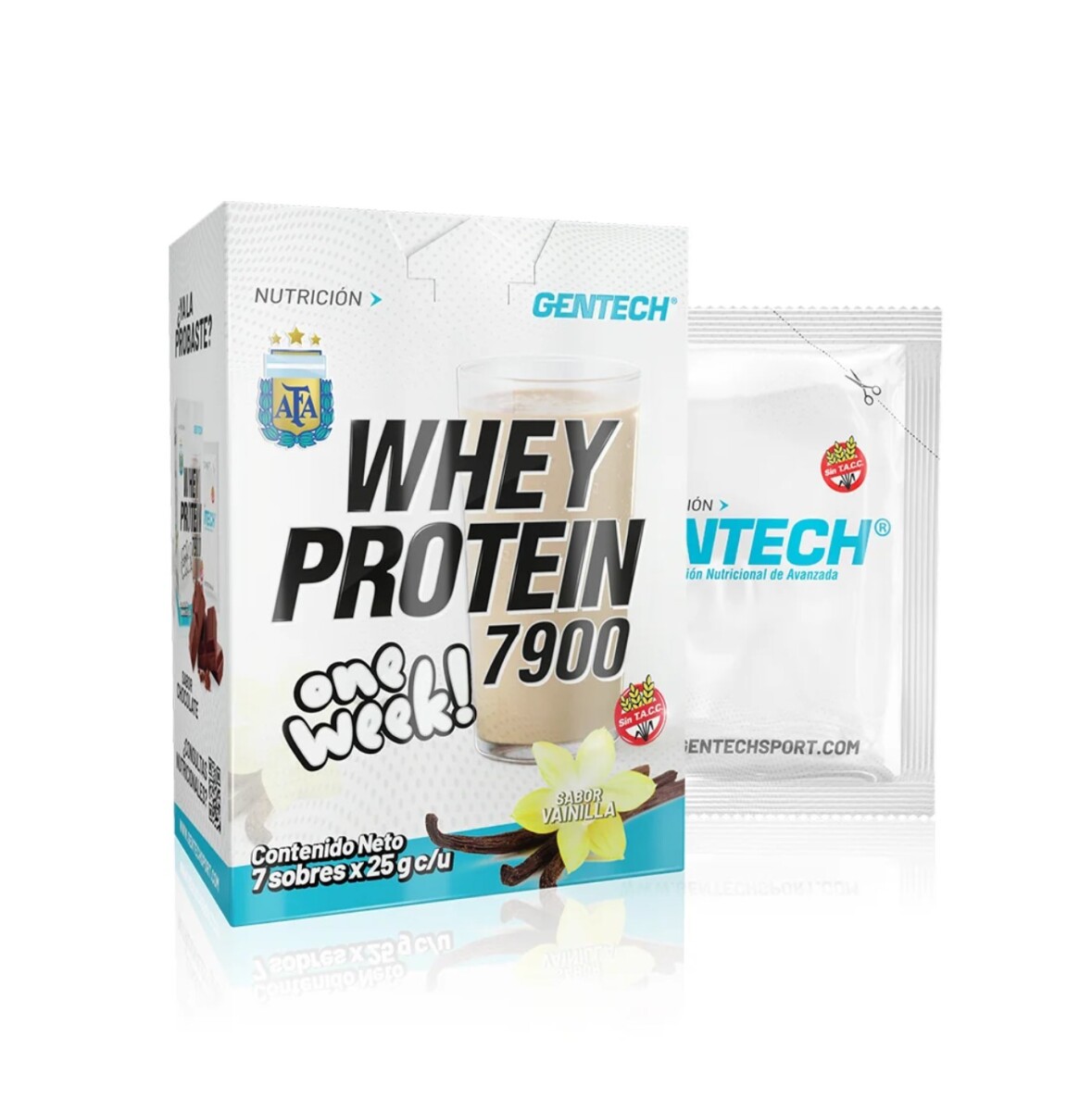 Gentech Suplemento En Polvo Whey Protein 7 sobres - Vainilla 