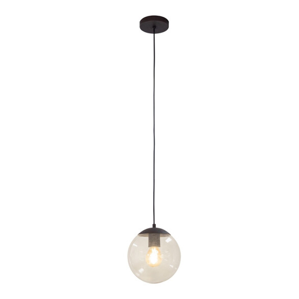 Colgante globo negro vidrio ámbar E27 Ø200mm BM2010