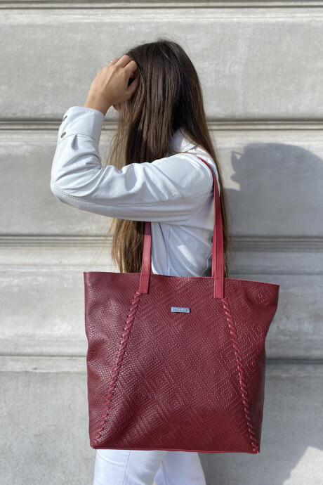 Bolso Sur Bordeaux Esterillado