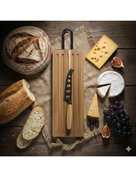 SET TABLA MADERA ACACIA CON CUCHILLO DE QUESO 39x19x1.5CM SET TABLA MADERA ACACIA CON CUCHILLO DE QUESO 39x19x1.5CM