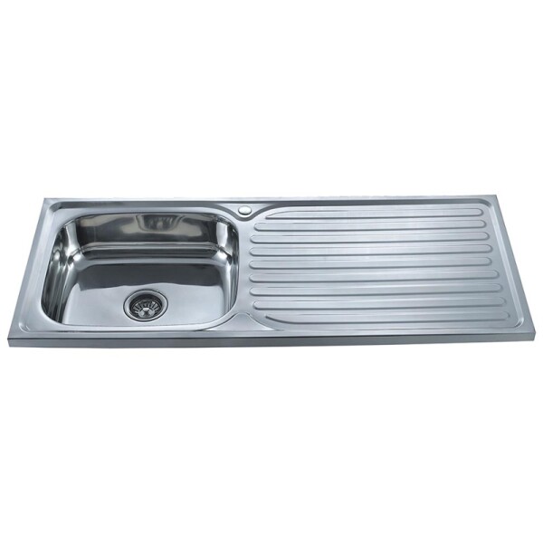 MESADA CON PILETA IZQUIERDA SIMPLE ACERO INOXIDABLE 201 Mesada Con Pileta Izquierda Simple Acero Inoxidable 201