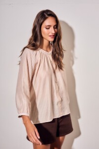 Blusa A Rayas Rosa