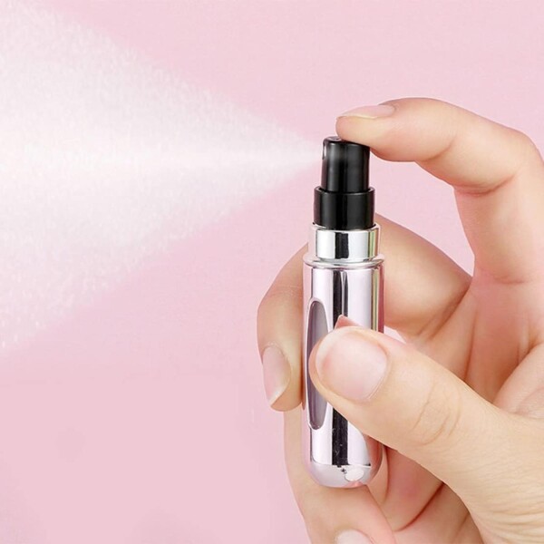 Frasco Mini Botella Recargable De Perfume Portátil X 5 Variante Rosa Metalico