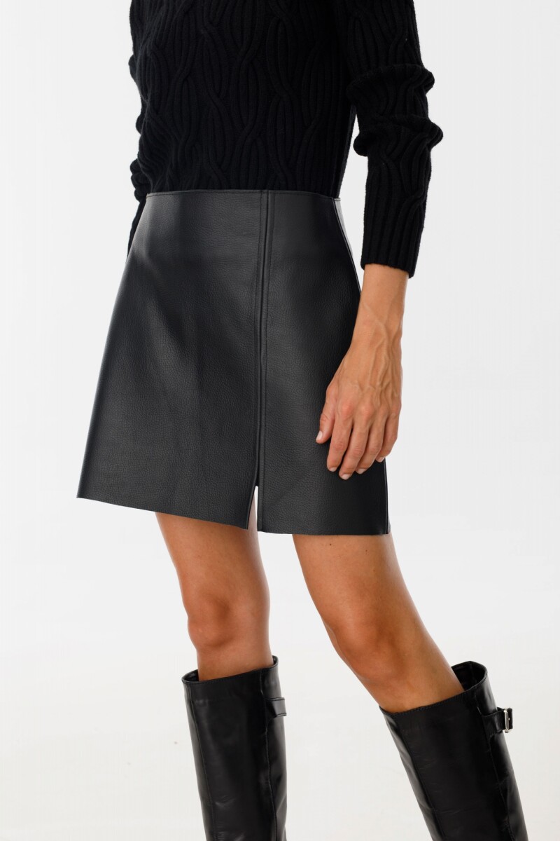 Falda Leather Marina - Negro 