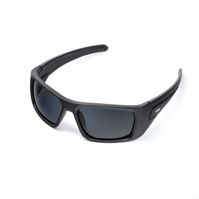 Lentes De Sol Arye Polarizados Con Armazón Brillante Para Protección Visual UV Negro