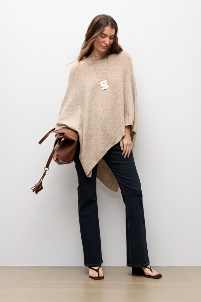 Capa tejida beige melange