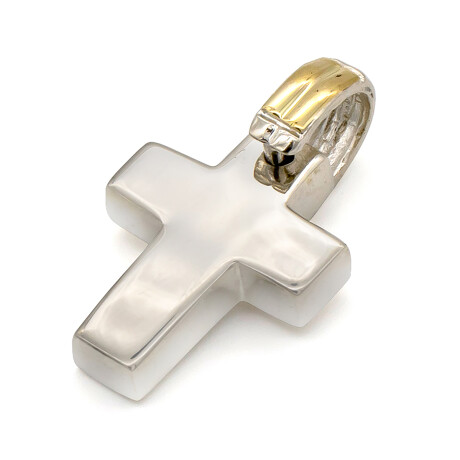 Cruz de plata 925 y double en oro 18 ktes, CHATA. Cruz de plata 925 y double en oro 18 ktes, CHATA.