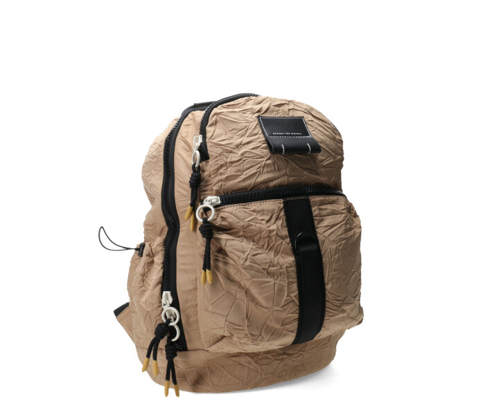 Mochila KARO con material rugoso Beige