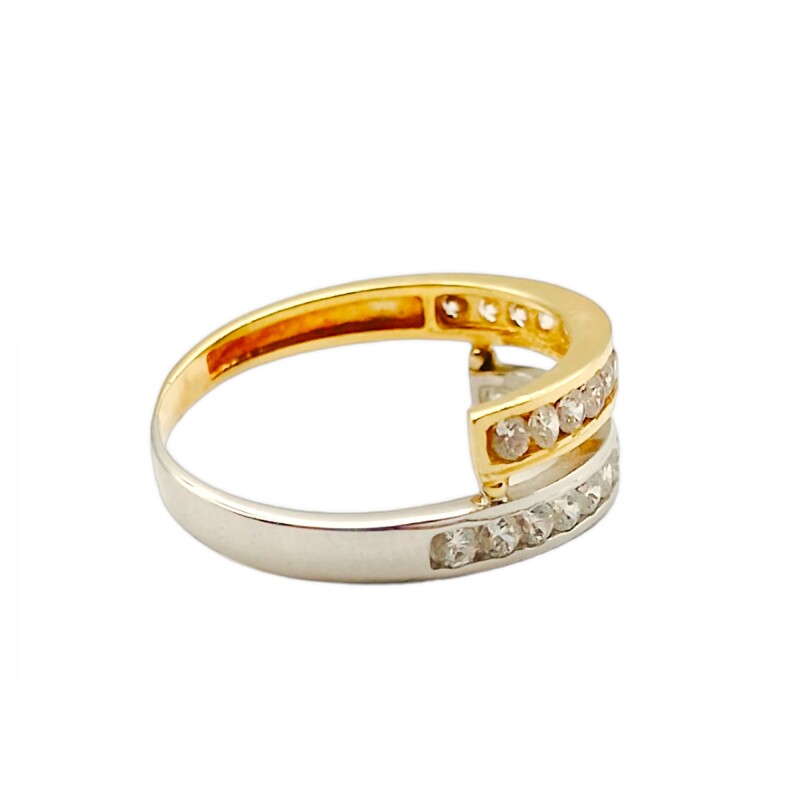 Anillo Cruzado-Oro 18k-Piedra Zirconia-AN9518 conpiedra