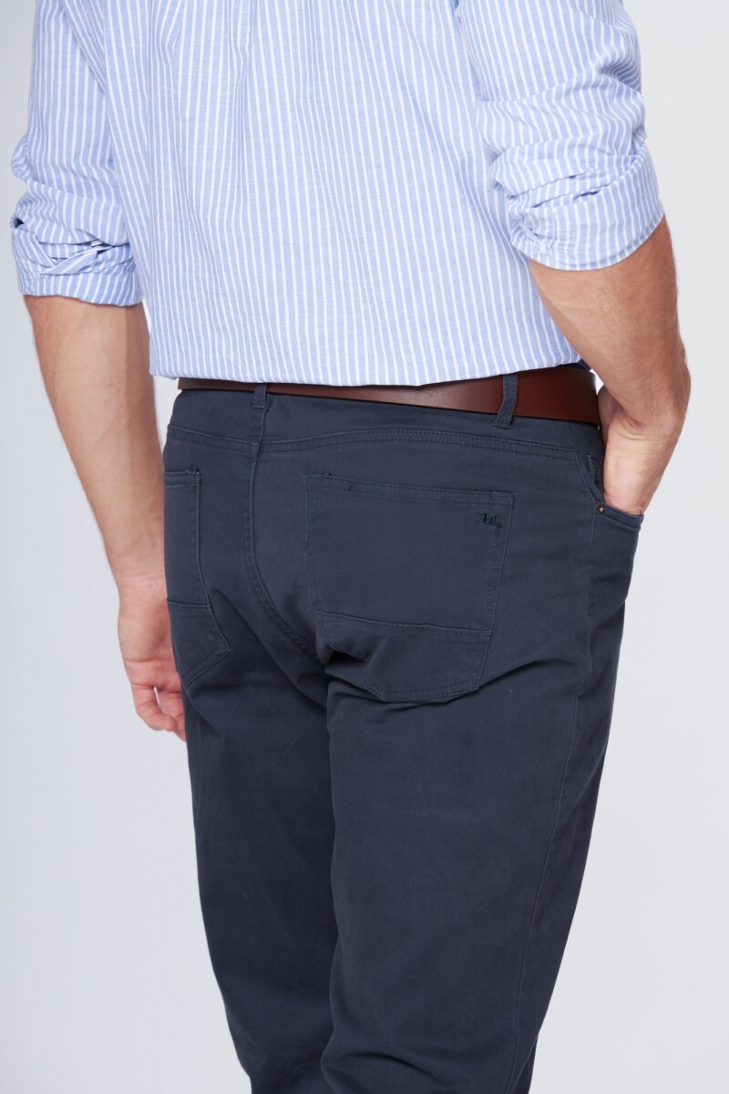 PANTALÓN 5 BOLSILLOS CON SPANDEX - Marino 