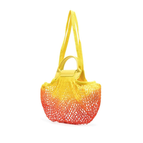 Longchamp -Cartera Longchamp de red, Le pliage Filet Amarillo