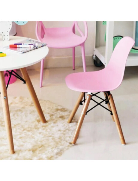 SILLA NIÑO EAMES DKR PP Y MADERA ROSA SILLA NIÑO EAMES DKR PP Y MADERA ROSA