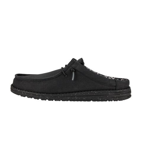Zuecos Wally Slip Stretch Canvas - Hombre Black/black