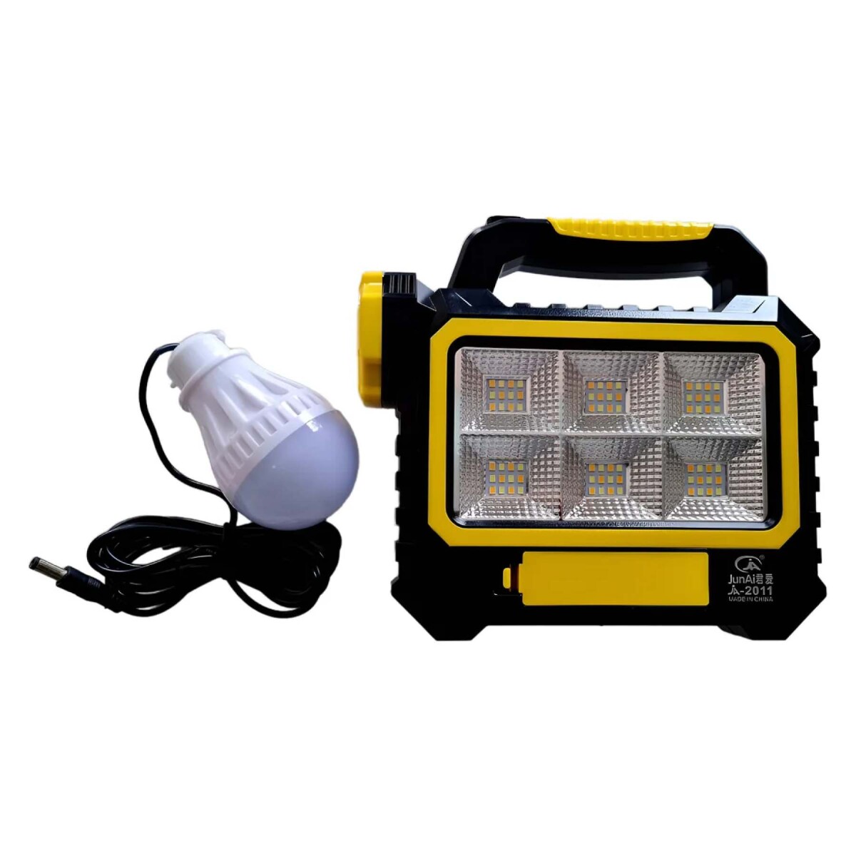 Linterna Led Farol Reflector Recargable Solar Usb + Lampara - Color Amarillo 