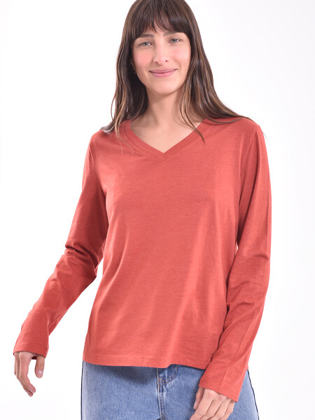 REMERA BASICA POLONIO MIX ROJO