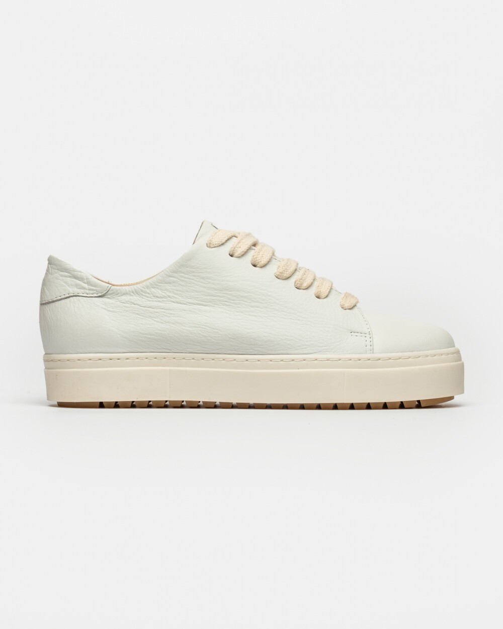 Sneaker Eimi En Cuero Liso Blanco
