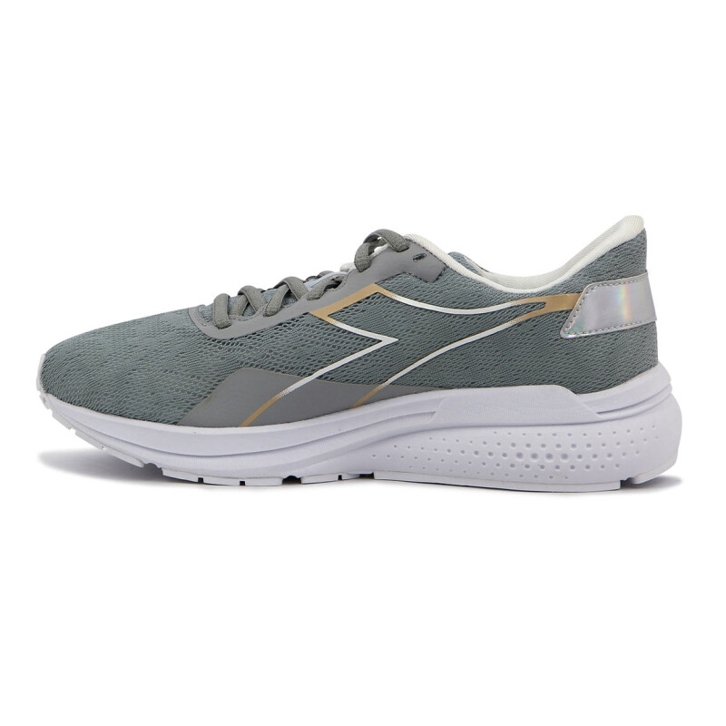 Championes Deportivos Mujer Diadora Active Passo 2 Plata-Blanco