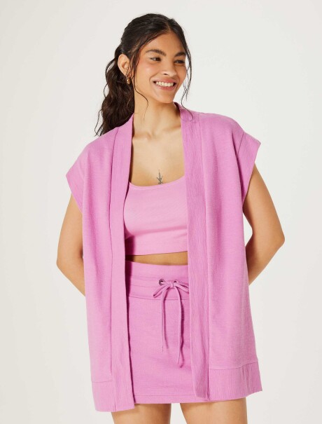 CHALECO FEMENINO EN ALGODÓN ROSA
