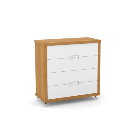 COMODA CAJONERA 4 CAJONES MDF-Y-MADERA BLANCO TUTTO