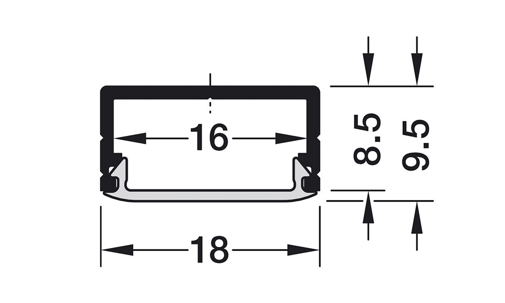 Perfil de aluminio de aplicar para cinta led 833.72.981 Perfil De Aluminio De Aplicar Para Cinta Led 833.72.981
