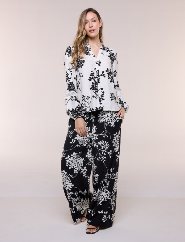 Conjunto De Camisa Y Pantalón En Contraste NEGRO/MULTI