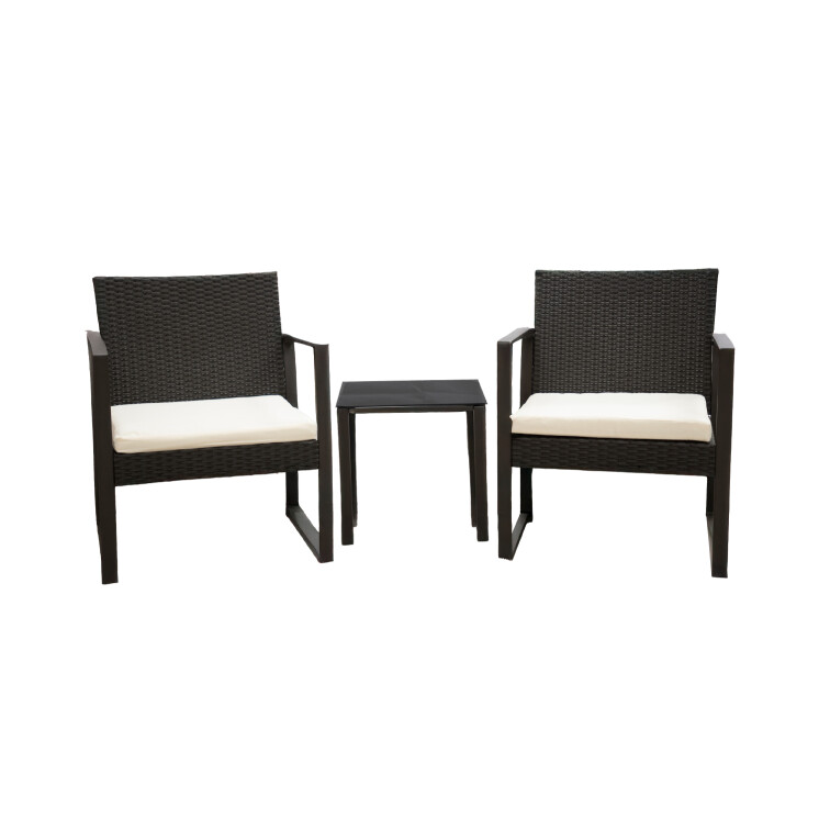 Set Juego De Jardín Mesa + 2 Sillas Rattan Exterior Set Juego De Jardín Mesa + 2 Sillas Rattan Exterior