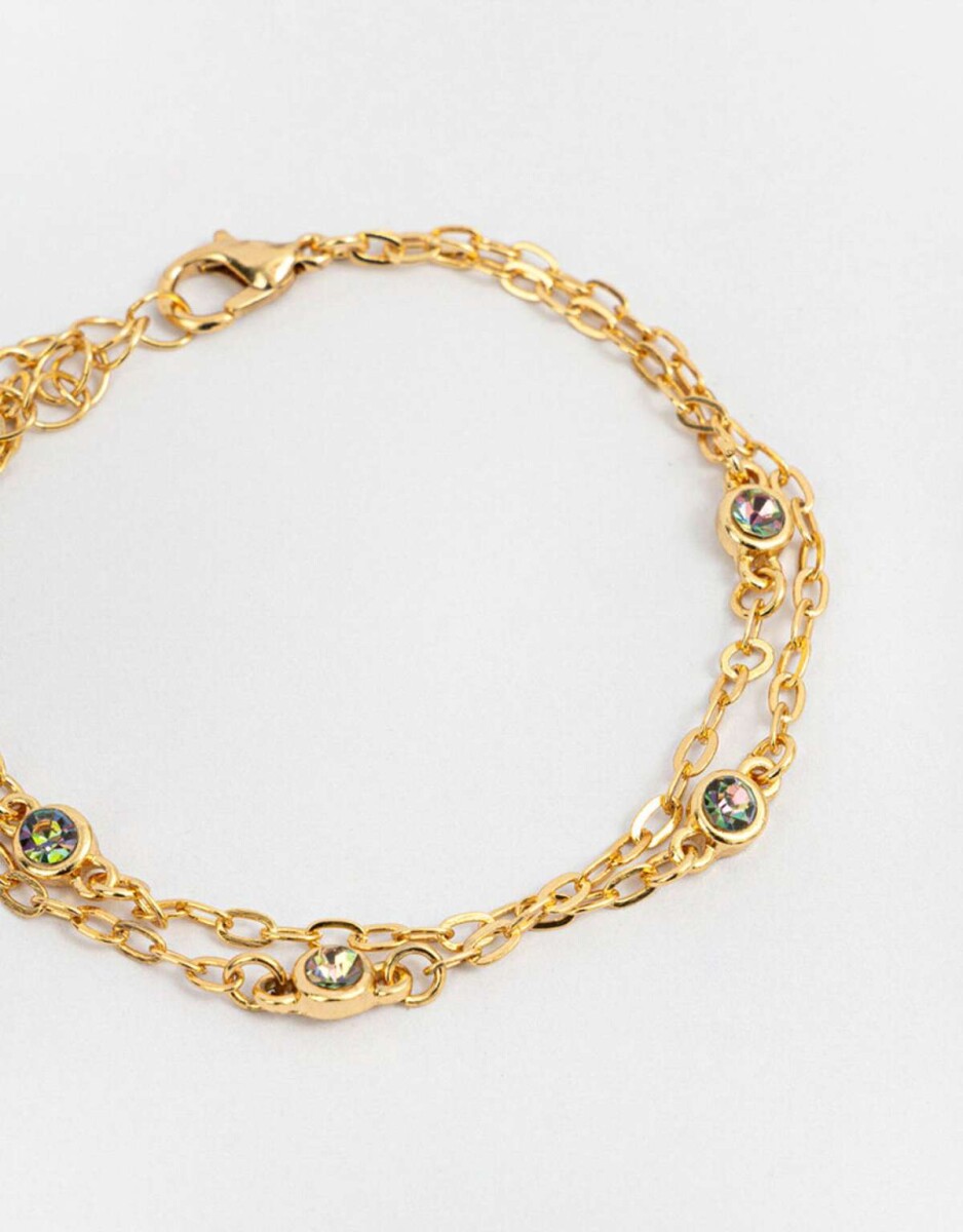 Pulsera Bañada En Oro - Dorado 