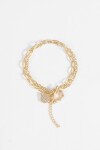 Pulsera acero saturno dorado