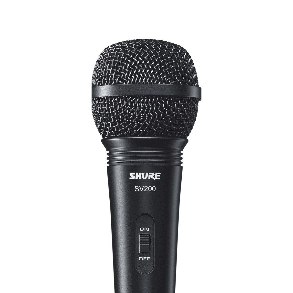 MICRÓFONO VOCAL CARDIOIDE DINÁMICO SHURE SV200 KARAOKE CABLE XLR Negro