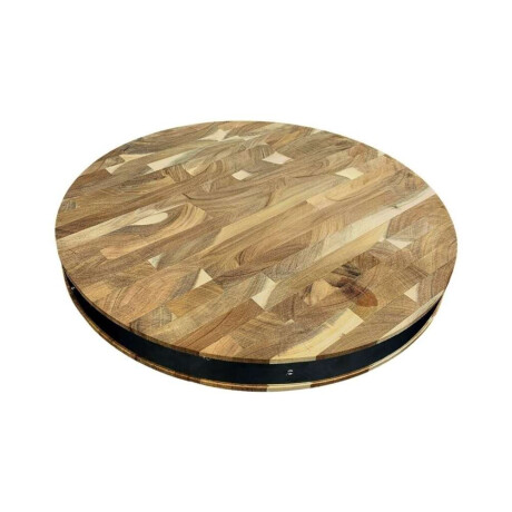 Tabla Redonda Acanalada D36X35Cm Madera Acacia