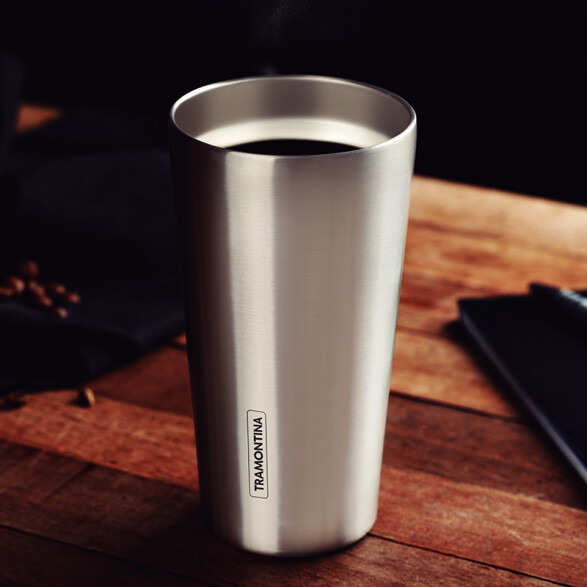 Vaso térmico plateado 420ml. "EXATA" -TRAMONTINA TF6705