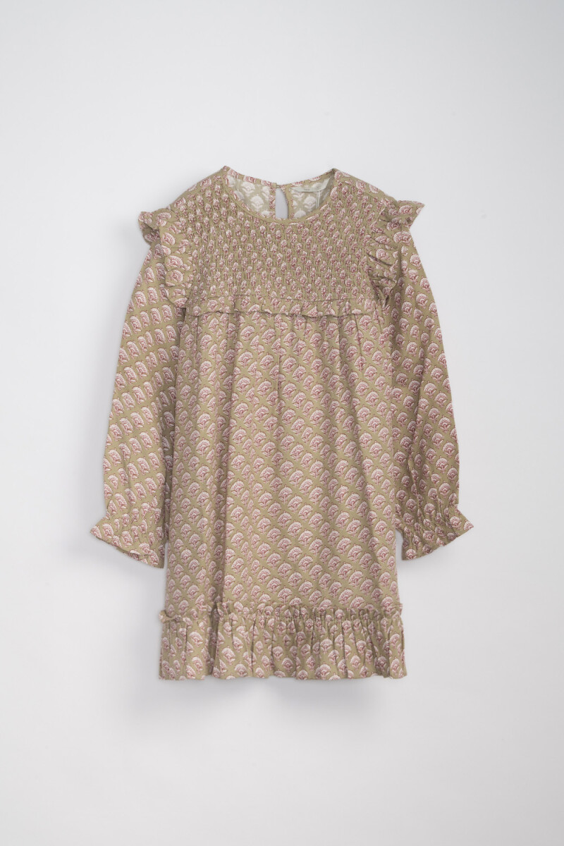 Vestido estampa boho - Verde 