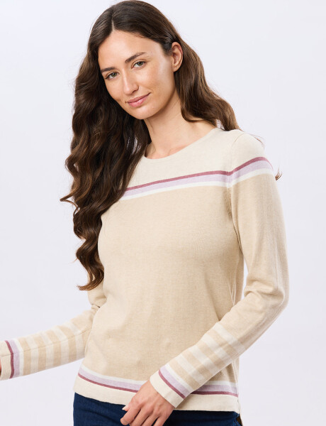 BUZO TEJIDO RAYADO Beige