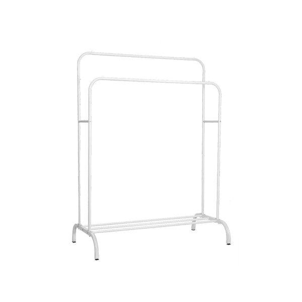 Perchero Reforzado Doble Altura con Estante Inferior Blanco – IMBACK PER003 Perchero Reforzado Doble Altura con Estante Inferior Blanco – IMBACK PER003