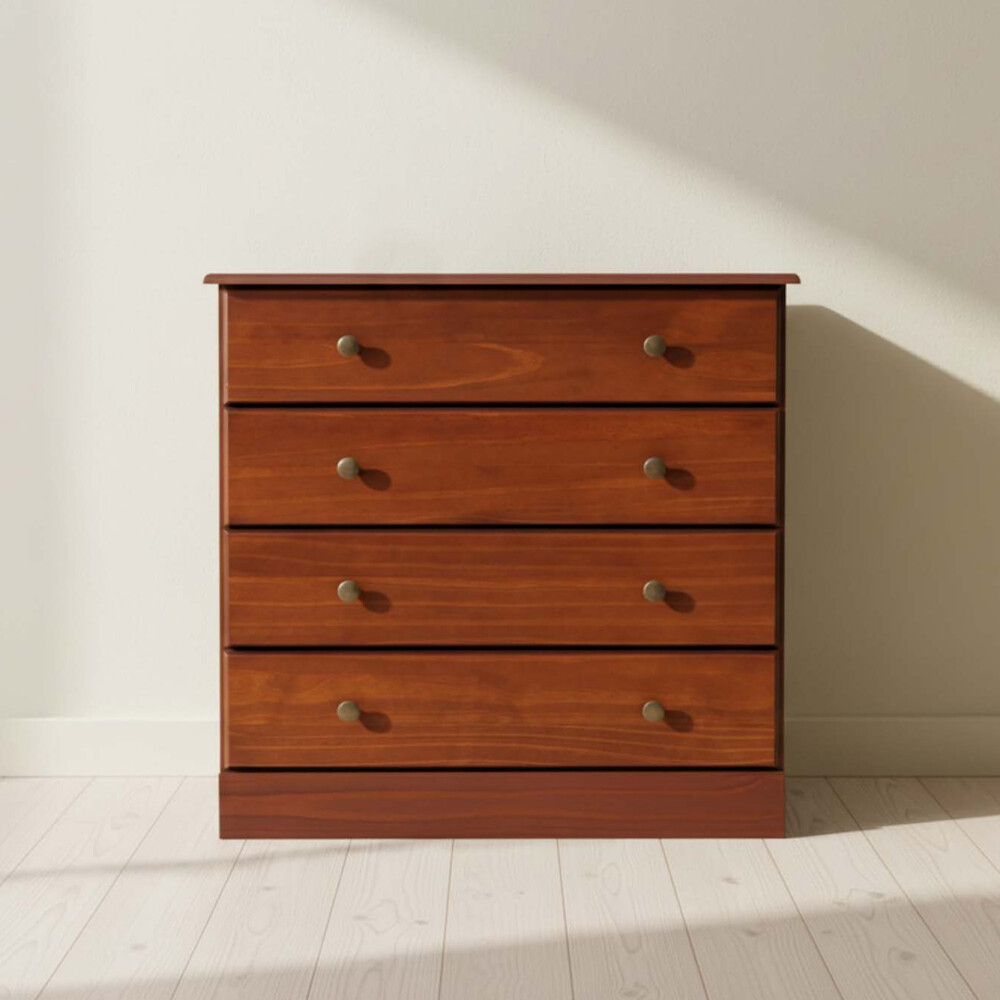 CÓMODA 4 CAJONES MADERA MARRON AGATA II