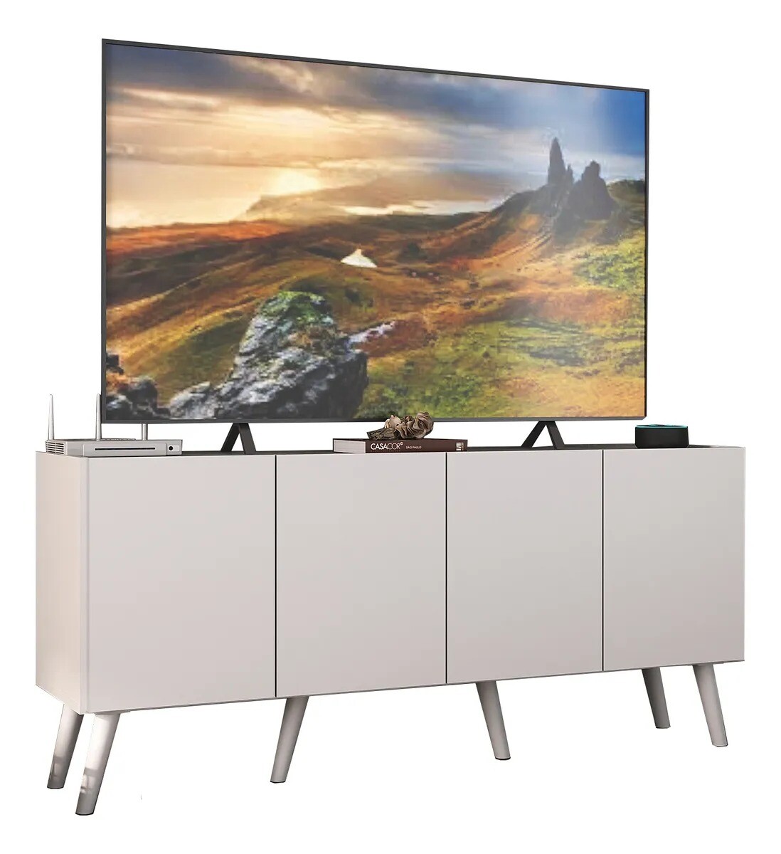 RACK APARADOR PARA TV O AUDIO 4 PUERTAS 