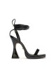 Sandalia Taco Alto Tiras Negro U