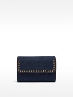Cartera De Denim Con Tachuelas azul
