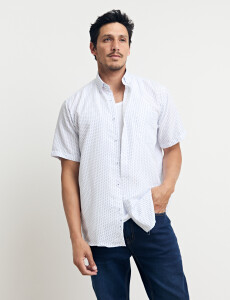 012661 CAMISA HARRINGTON LABEL Blanco/negro
