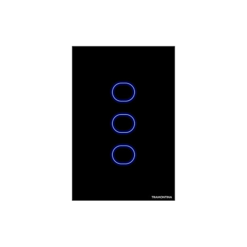 Plaqueta inteligente WIFI touch 3 canales negro -TRAMONTINA TE3914