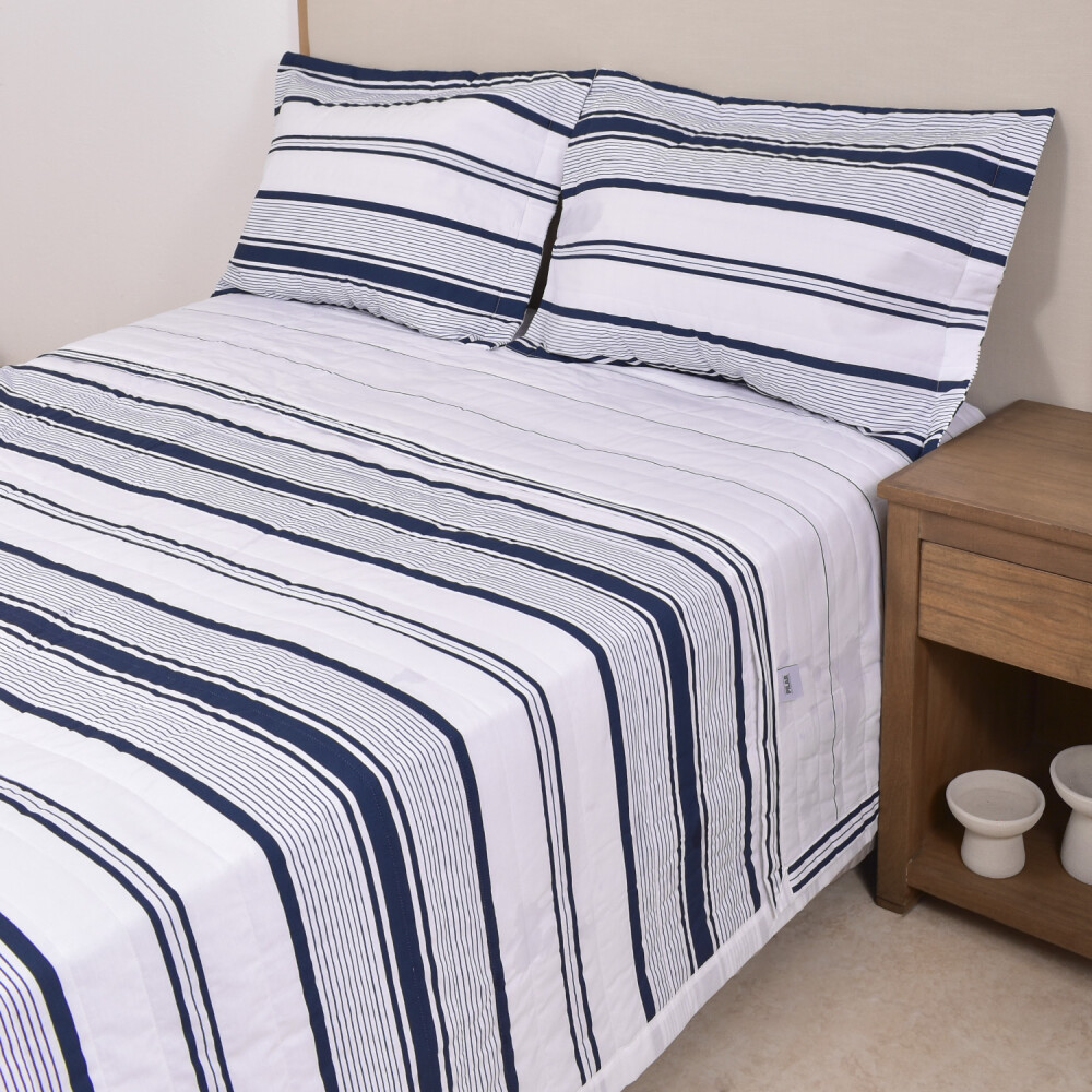 Cubrecama Ava 200 Hilos Rayas Nauticas 290x240