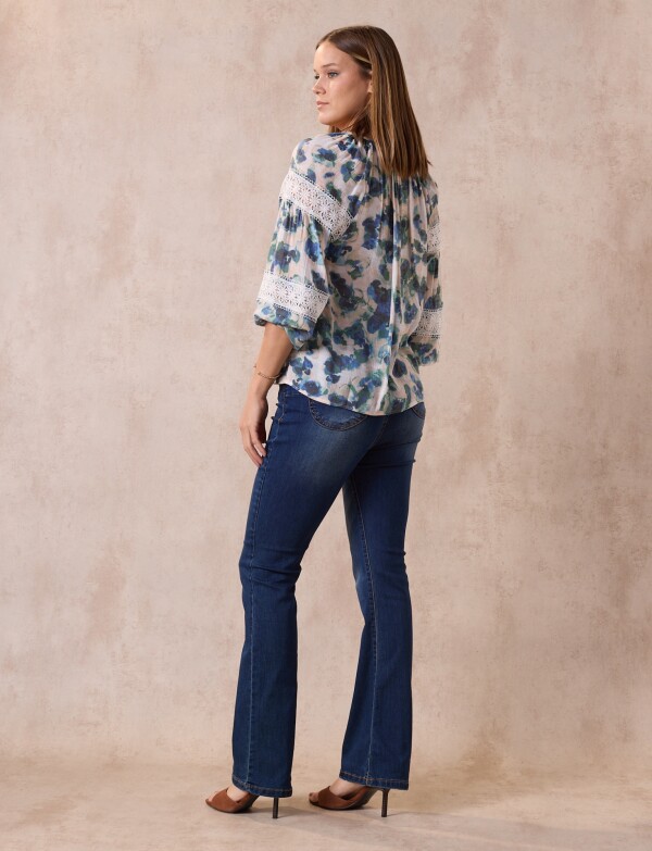 Blusa Puntilla MULTI/AZUL